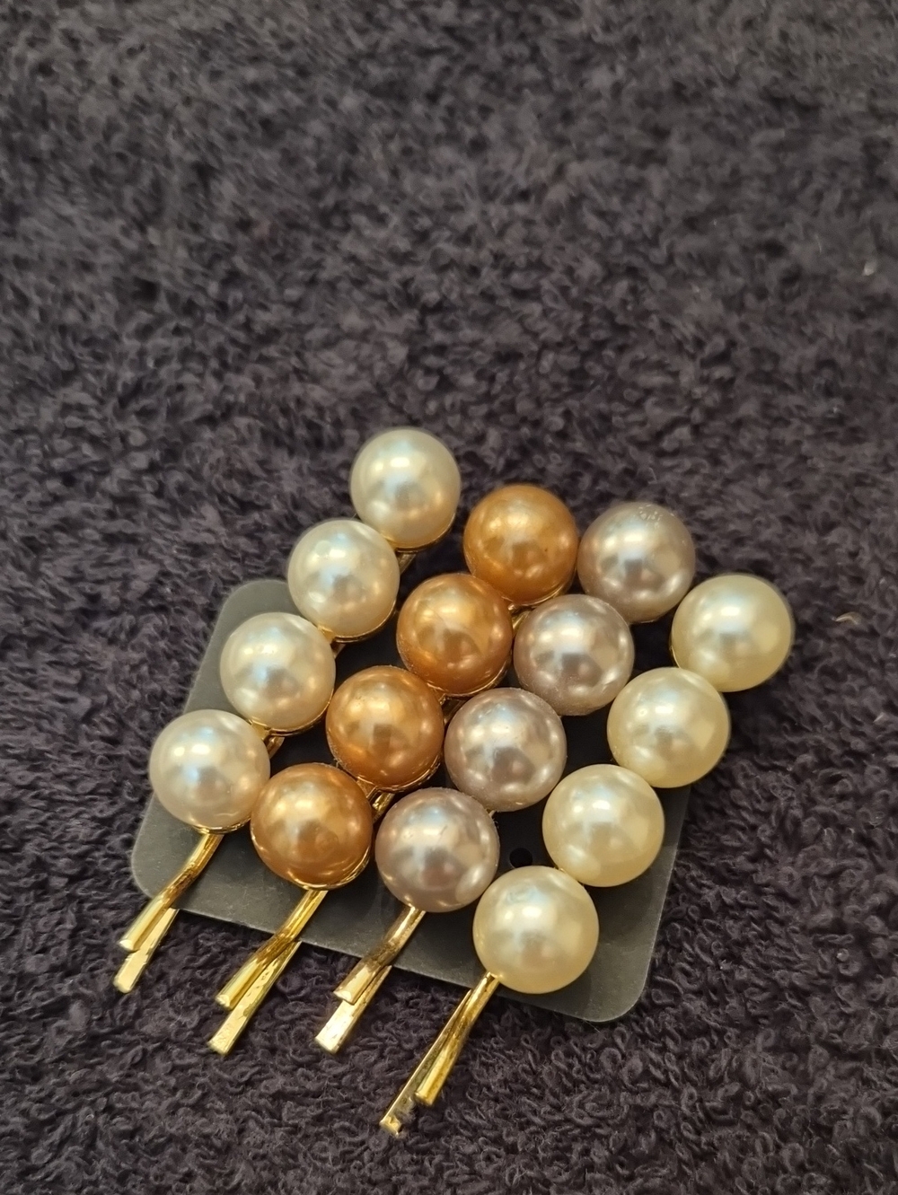 Fashion Jewelry Pearl Bobby Pins in Gold, Cream & Silver Tones